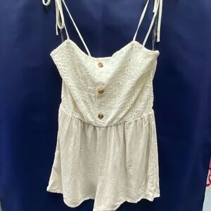 Speechless Cream Lace Buttoned Top